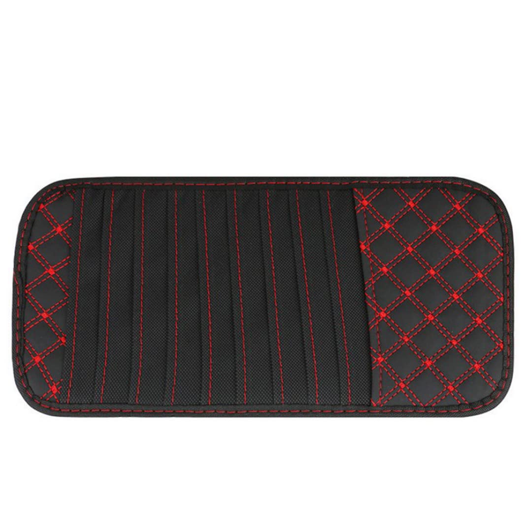 Porta del CD di auto Sun Visor Visor CD Case Wallet DVD Binder DVD Organizzatore Punta di stoccaggio della linea rossa portatile, supporto CD per auto