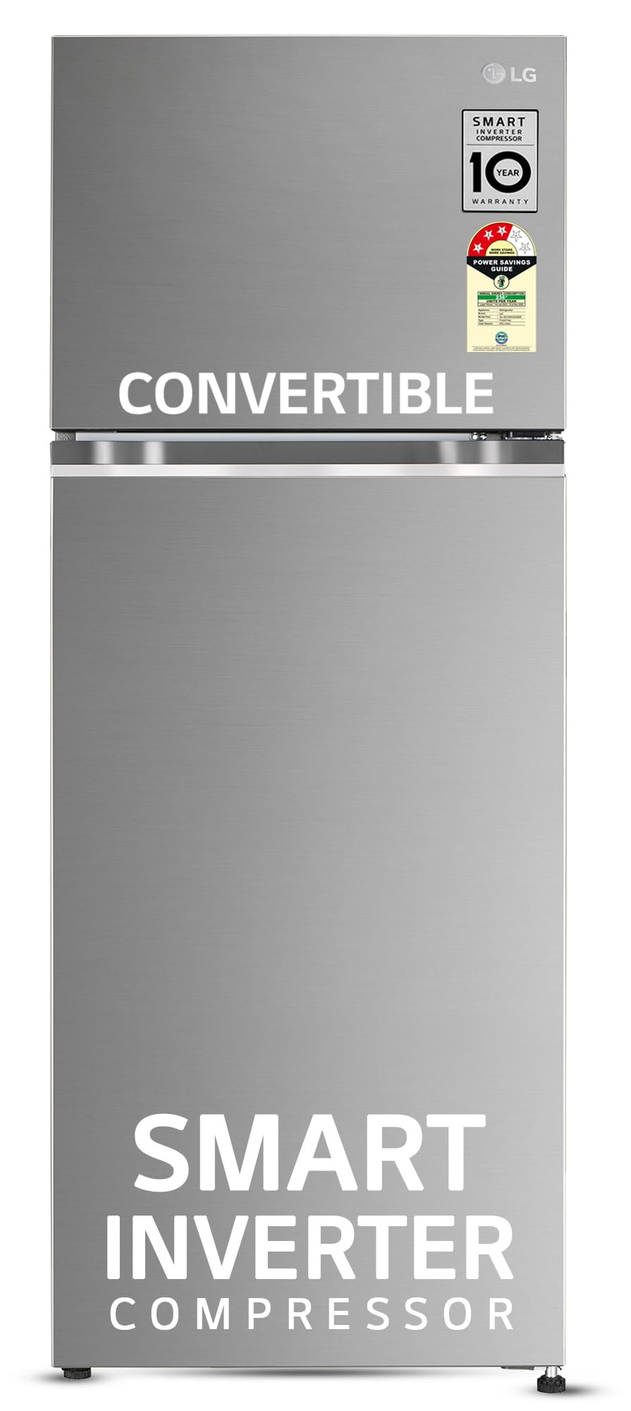 LG 272 L 3 Star Frost-Free Smart Inverter Compressor Double Door Refrigerator (GL-S312SPZX, Shiny Steel, Convertible & Multi Air Flow Cooling)