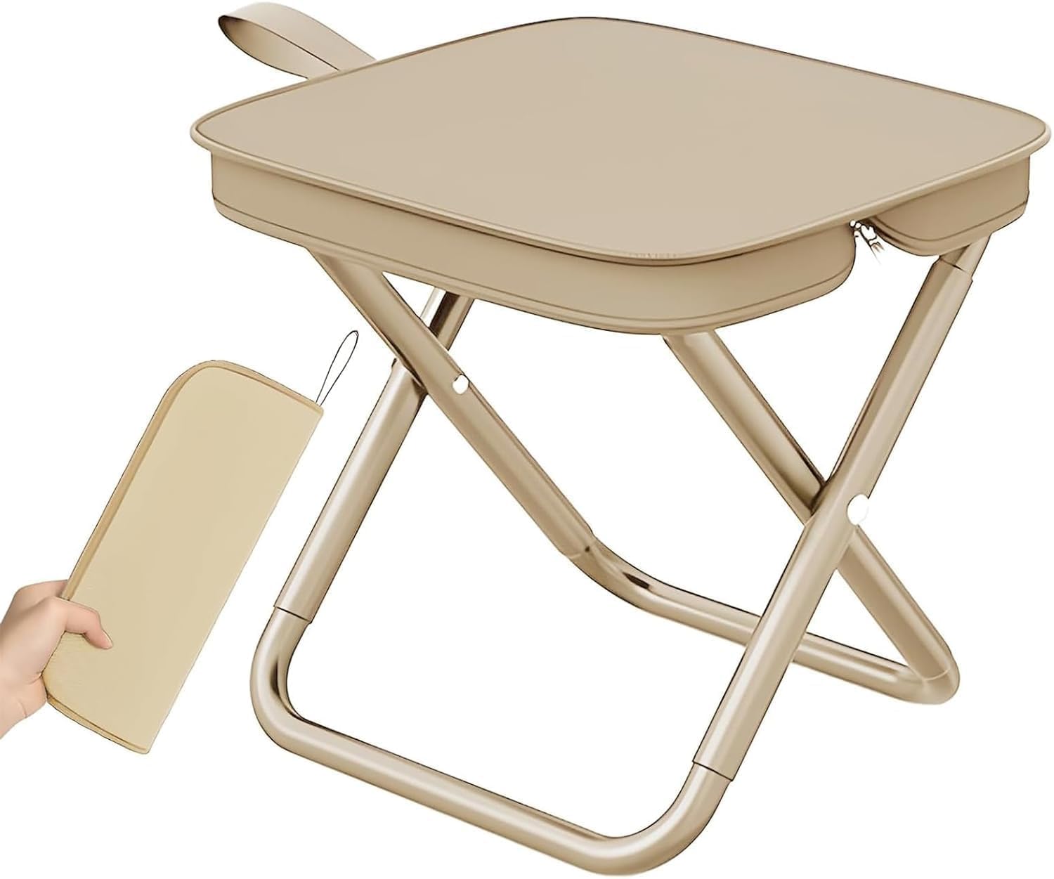 Lucinda Folding Stool Portable Mini Outdoor Seat with Carry Bag, Foldable Metal Frame Stool with Fabric Seat, Compact Travel Camping Chair for Fishing, Hiking, Picnic, Garden, Home & Outdoor Use-image-31