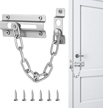 Stainless Steel Internal Front Door Chain Anti Theft Lock with Screws