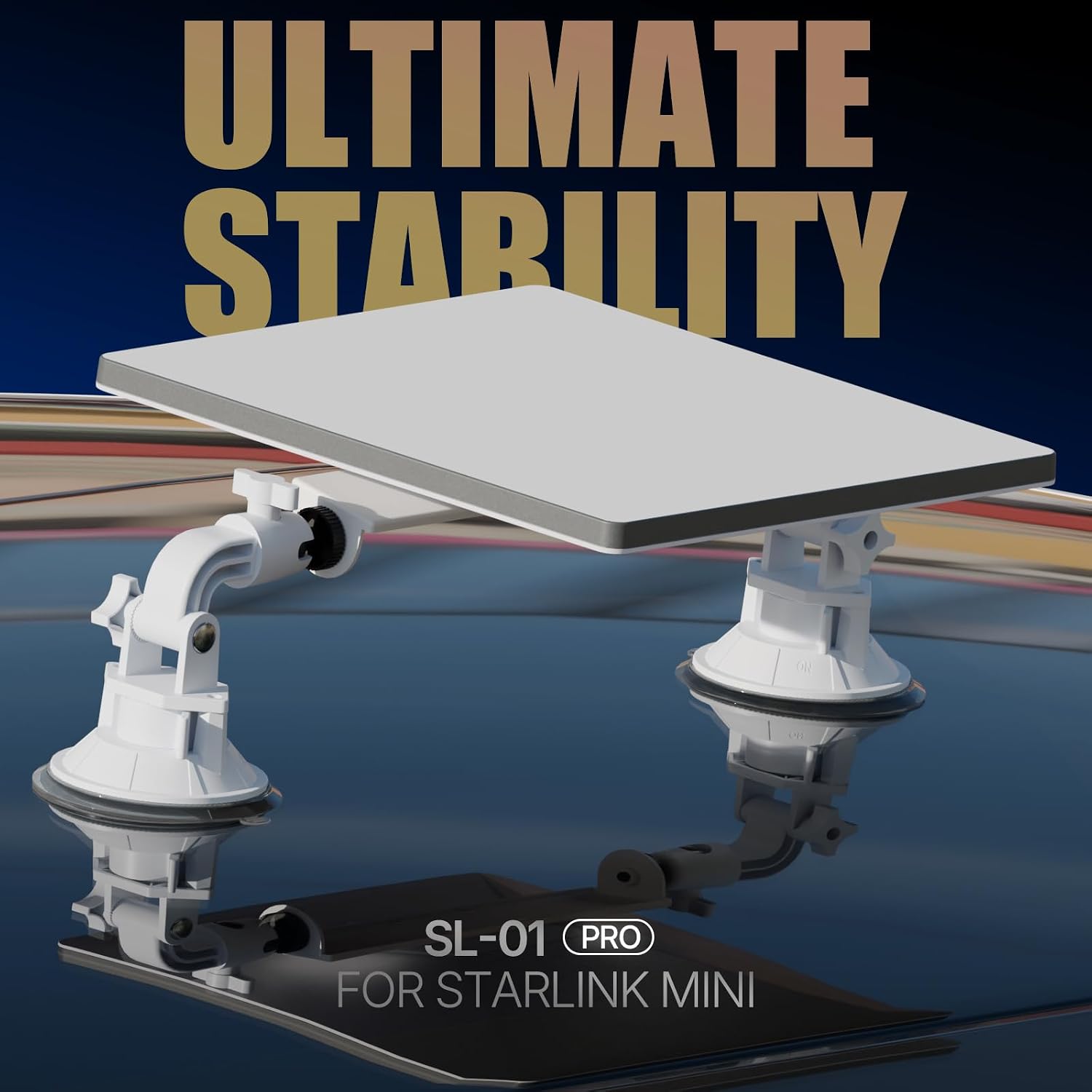 Starlink Mini Mount,Suction Cup Mount for Car Sunroofs or Windows,360-Degree Rotation,Strong Suction for Stable Satellite Signal in RVs, Boats, and Road Trips,White image 2