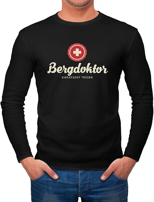 MoonWorks Men's T-Shirt Bergdoktor Après Ski Hut Gaudi Ski Party Fun Shirt, Bergdoktor Denim, X-Large - Foto 9