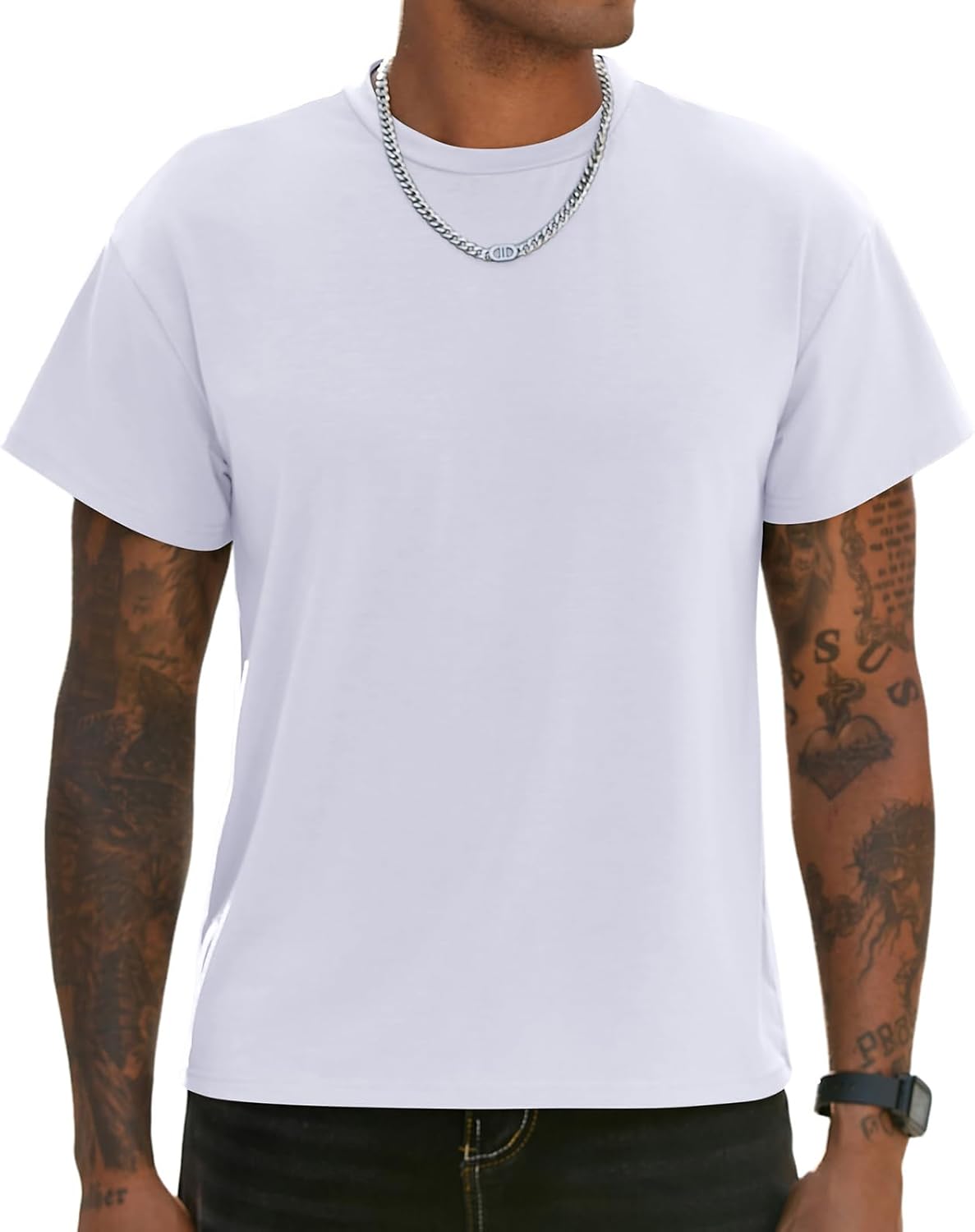 Men's Gym Workout Short Sleeve T Shirts Athletic Running Moisture Wicking Crewneck Lightweight Tops