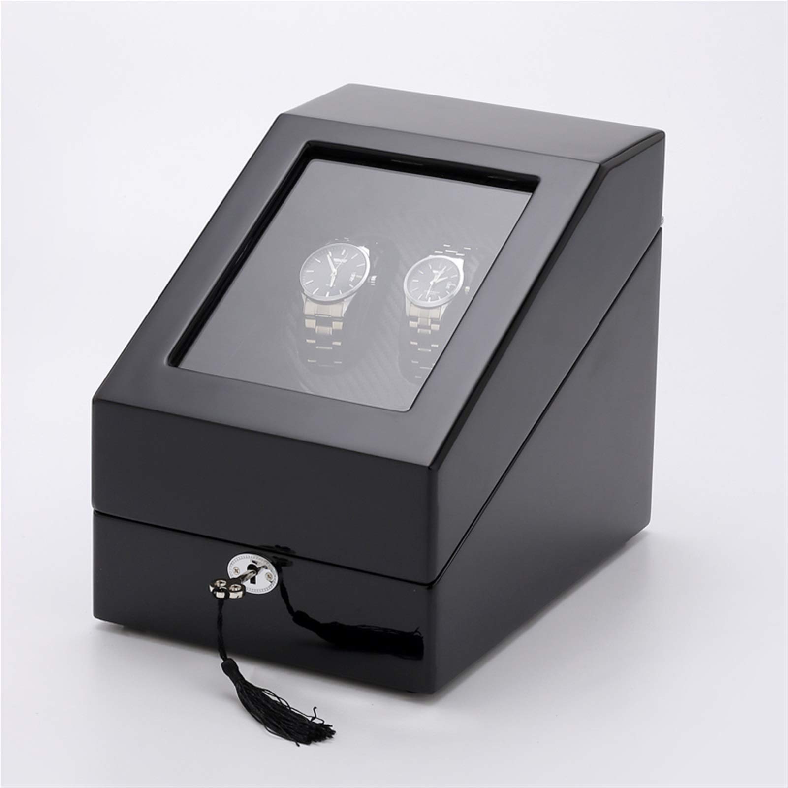 GaRcan Spinner Winding Box Watch Winder - 2+3 Carbon Fiber Leather Automatic Watch Shaker Rotator Watch Storage Box Display Holder Mute Motor Mechanical Watch Winding Mover with