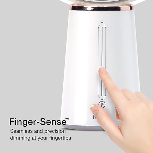 Miniatura 4 de Fancii Espejo de maquillaje con aumento con luz LED con aumento de doble cara 1x/10x, brillo recargable y ajustable, espejo grande de tocador de