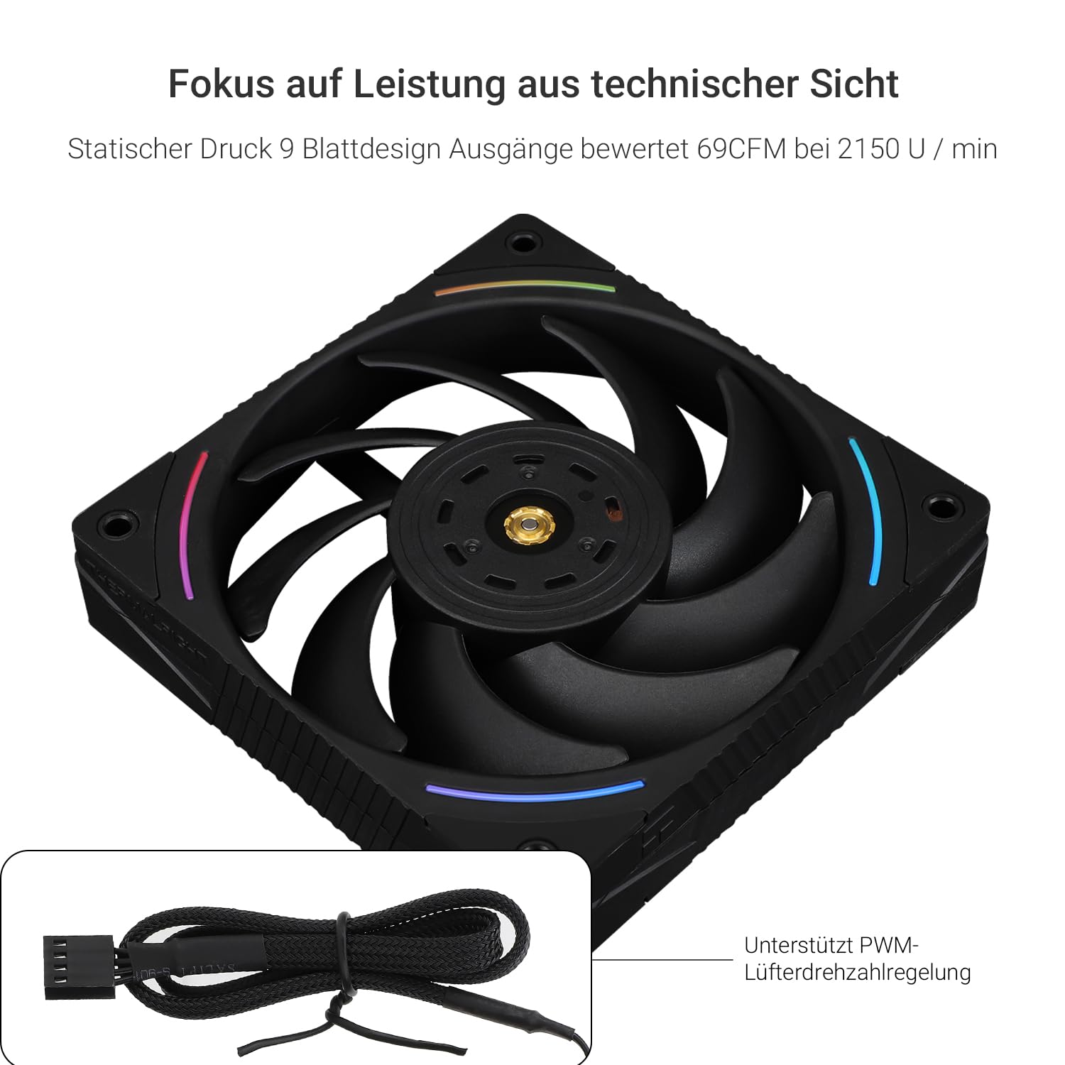 THERMALRIGHT TL-K12 120mm Wentylator chłodzący procesor, wentylator obudowy komputera, 4PIN PWM sterowanie, 2150 obr./min, wentylator PC z łożyskami S-FDB, wentylator ciśnieniowy (Czarny)