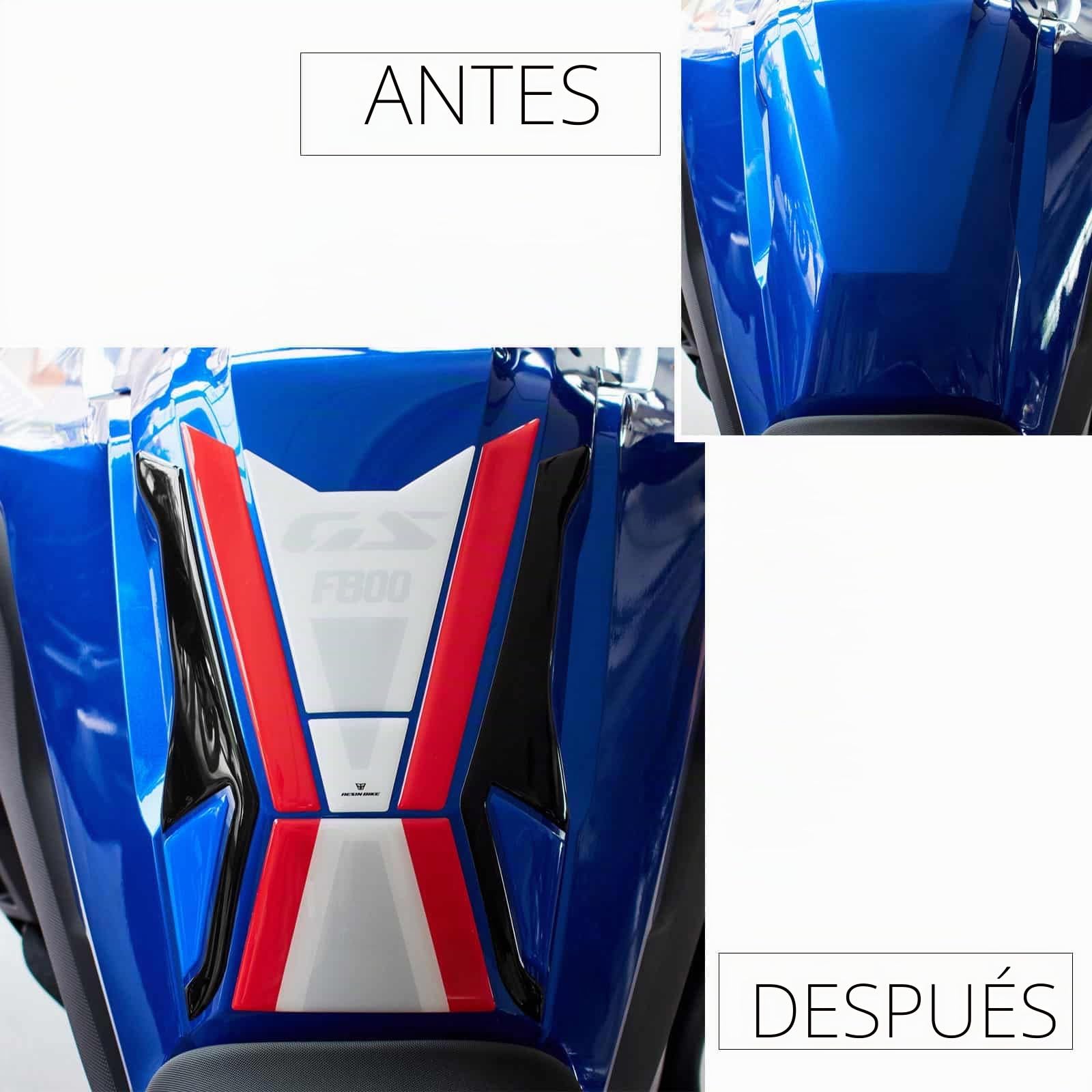 Resin Bike Adhesivos de Moto Compatibles con BMW F 800 GS 2024-2025 Sport. Protection de Tanque de Choques y Arañazos de Moto. Pegatinas 3D Resinadas Made in Italy