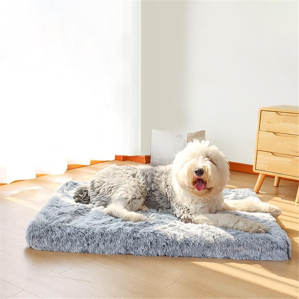 Ultra Plush Foam Dog Bed Rectangular Cat Dog Mats/Removable Cover Pet Mattress Cushion for Small Large Dogs (B XXL)