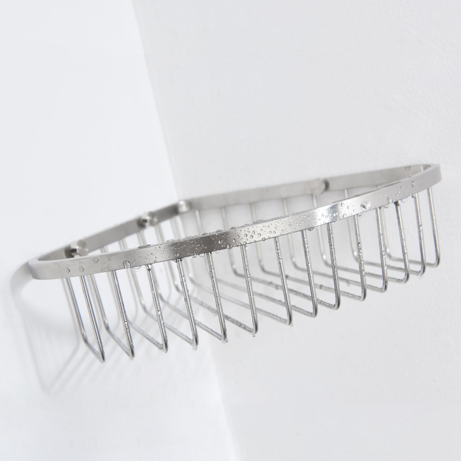 Cesta de ducha esquinera – Estante de ducha de baño de acero inoxidable/organizador para almacenamiento de ducha – Estante de esquina de pared resistente – Juego de 2