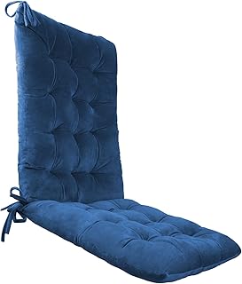 Solid Color Cozy Sanding Fabric Rocker Cushion Set - Chair Pads Set (Navy)