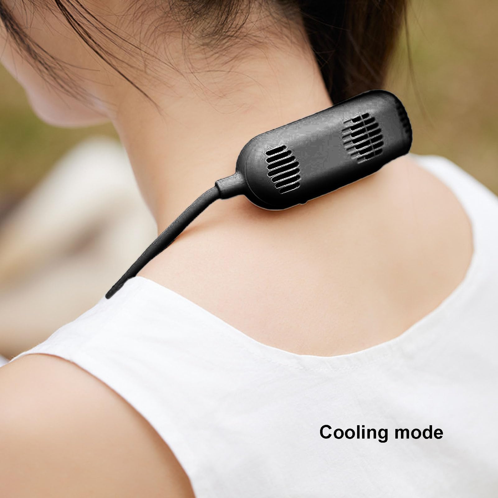 Zerodis Ventilatore da Collo Portatile, Silenzioso e Indossabile con Batteria, 3 velocità, Raffreddamento a Semiconduttore per Ufficio, Palestra, Viaggi e attività all'aperto. (BLACK)