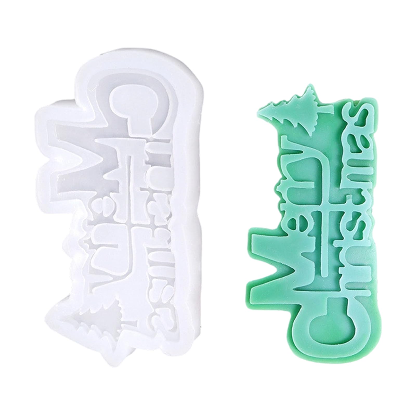 Jazuaiao Merry Christmas Silicone Mold Food Grade Silicone Easy Demolding Chocolate for Soap Chocolate Cake Fondant Christmas Craft Mold