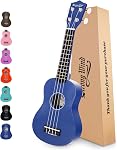 Strong Wind Soprano Ukulele 21 Inch Basswood Ukeleles for Beginners 4 Strings Hawaiian Guitar Ukulele for Adults Teenagers, Brown