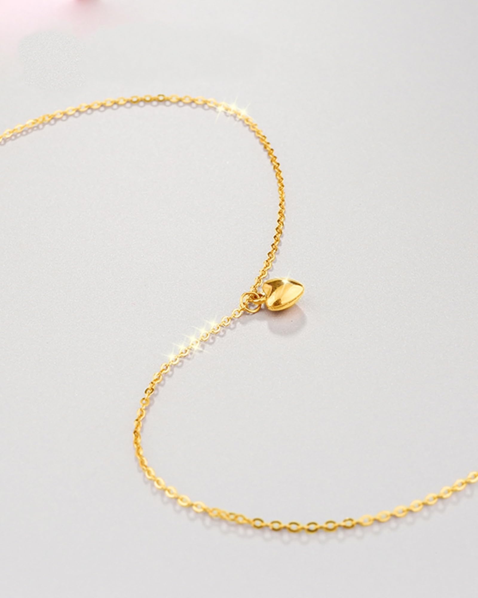 Wycian Cavigliera a forma di cuore, in oro giallo 18 carati, per donna, matrimonio, regalo, Diamante