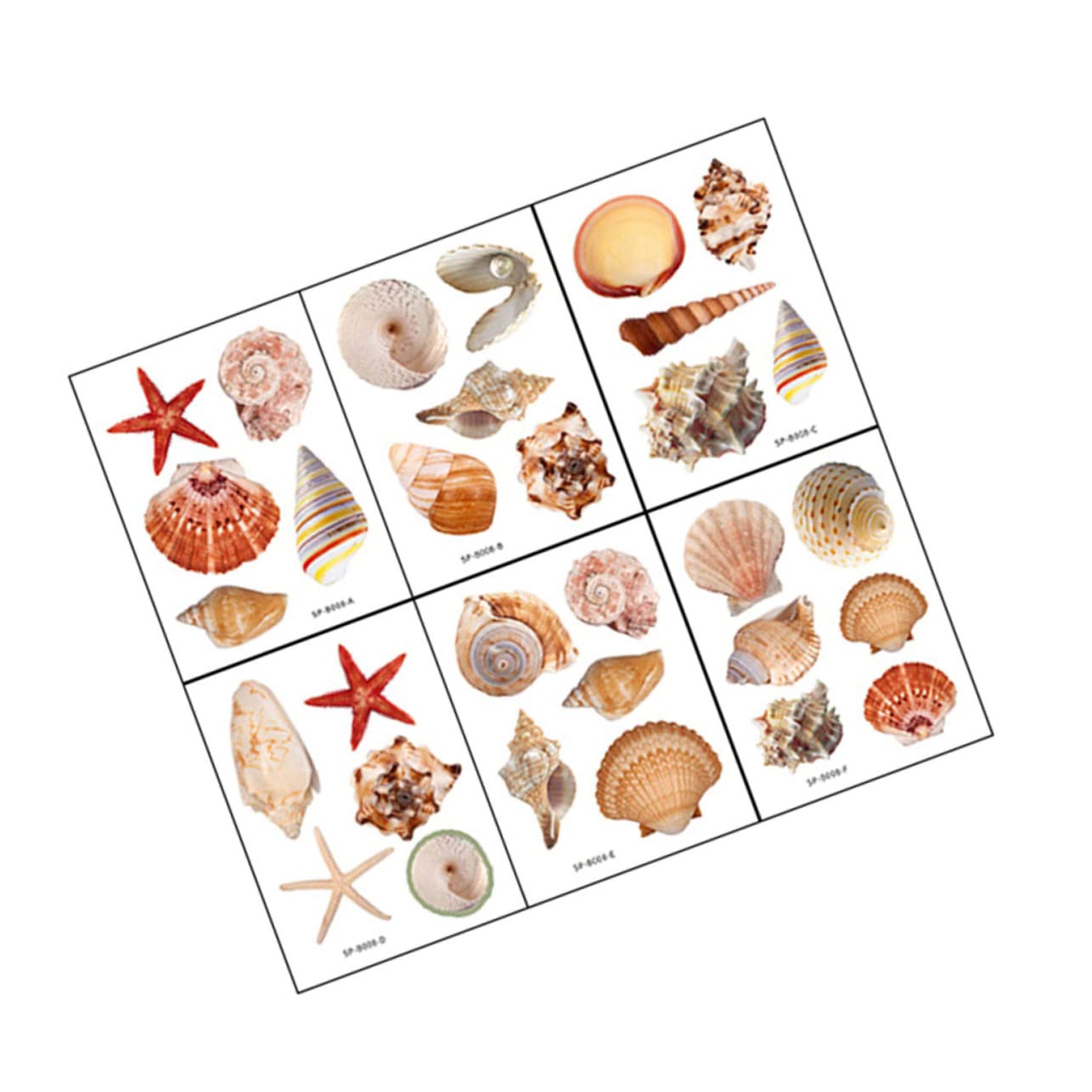 ABOOFAN 6Sheets Self Adhesive Bathtub Stickers Shell Pattern Decals for Bathroom Decor Slip Bathroom Accessories Easy to Install and Remove for Showers