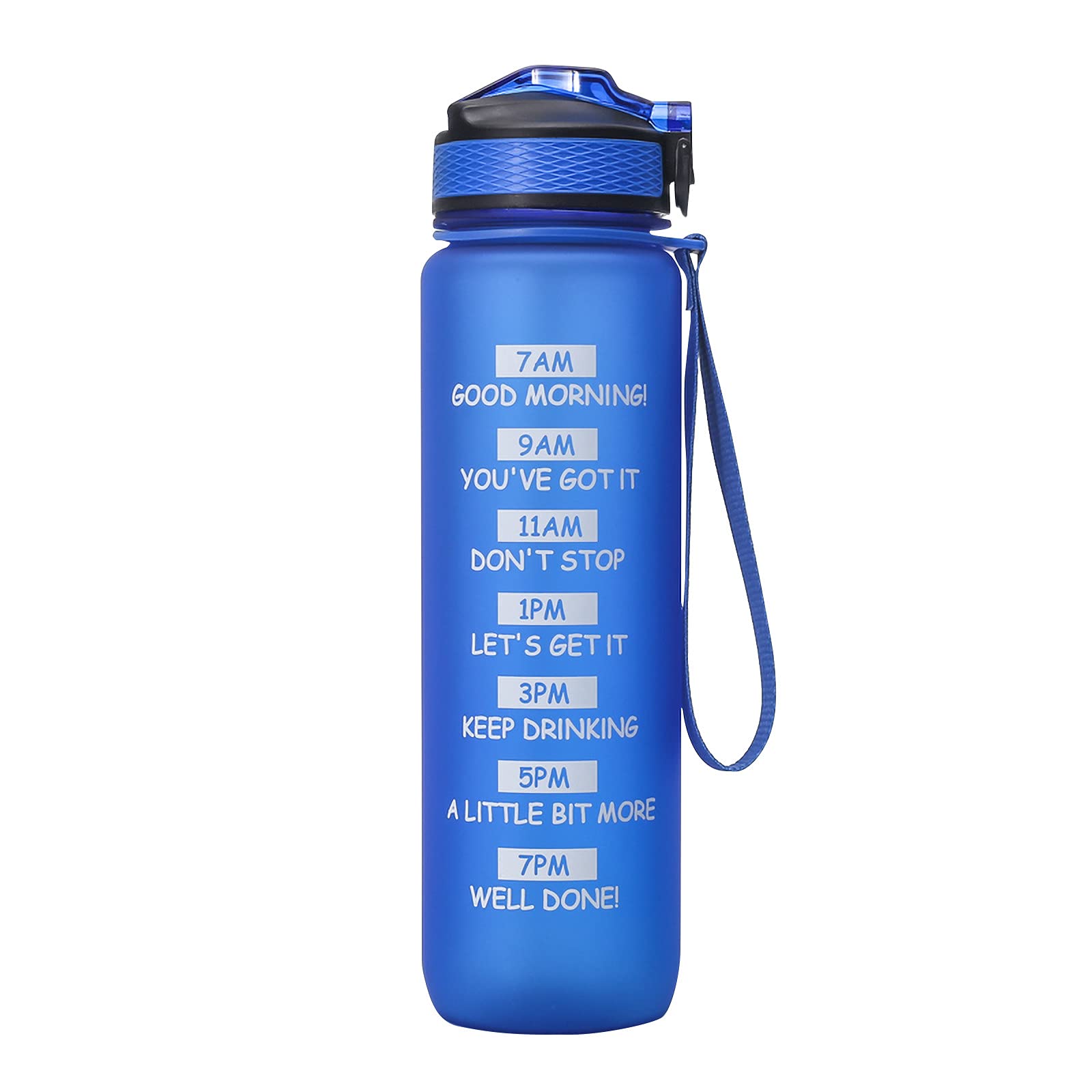 Brakites Sport Water Bottle, 32oz Leakproof BPA Free Drinking Water Bottle with Time Marker to Ensure You Drink Enough Water Throughout The Day for Fitness and Outdoor Enthusiasts (A)