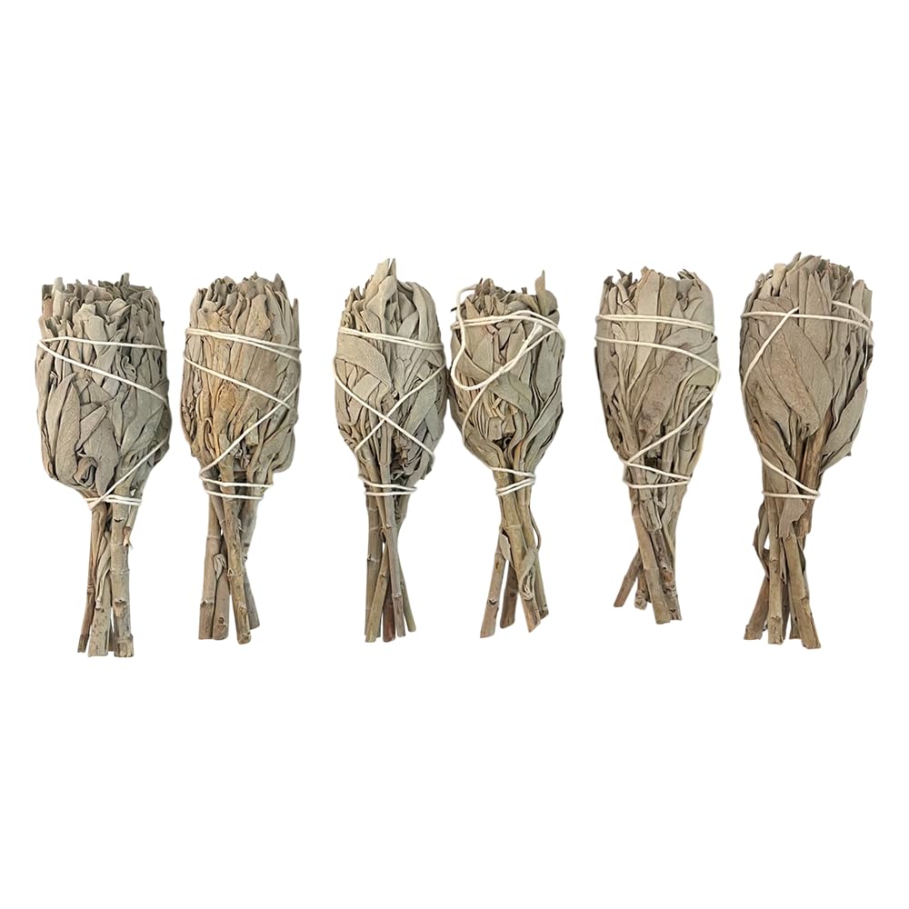Smudge Sticks, Torch White Sage 4", Pack of 6