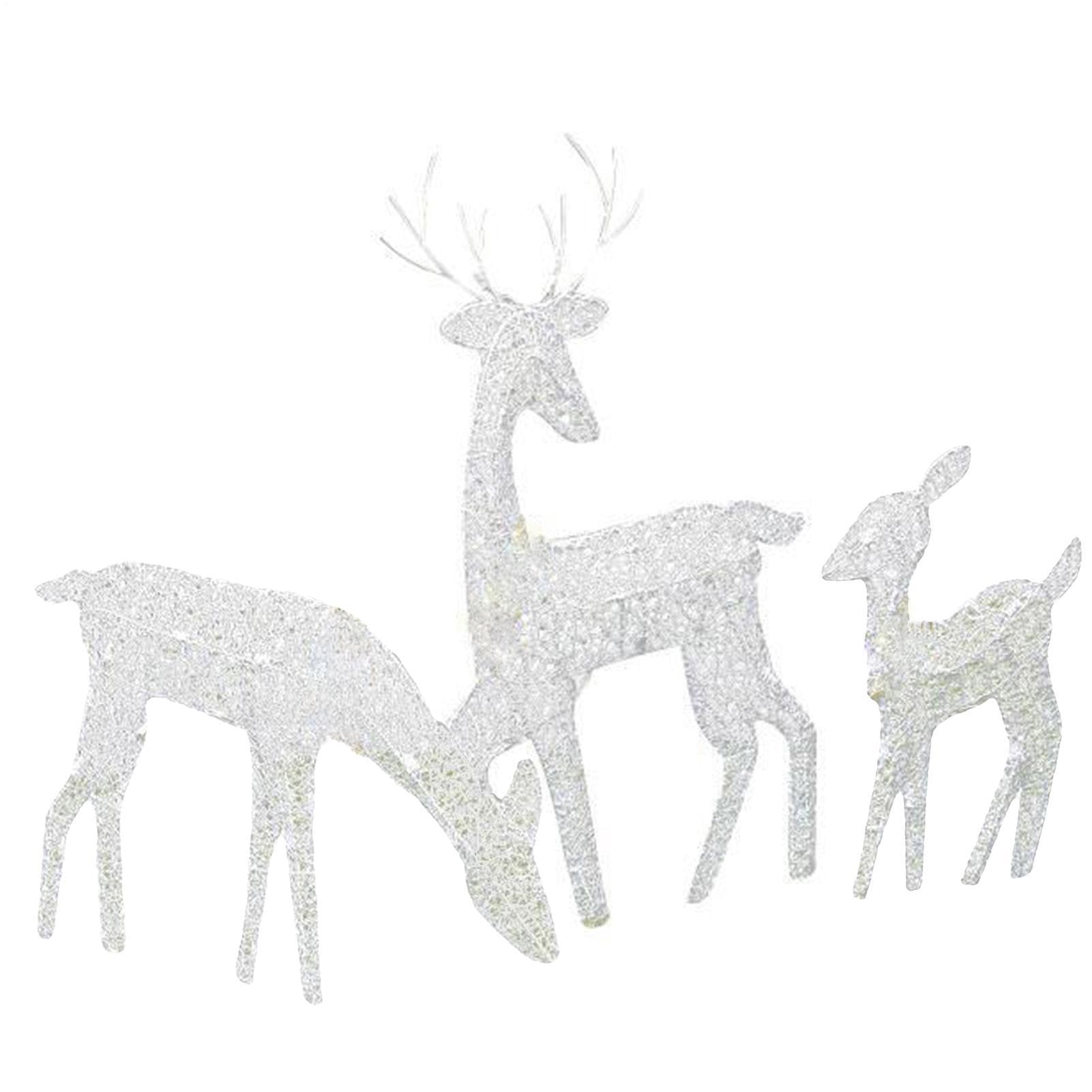 Beleuchtetes Weihnachtsrentier, LED Rentier Hirsch Figur, Wasserfeste, Leuchtende Dekoration Für Den Garten,Stehende Rehkitz Dekoration Weihnachtshof Für Hof, Rasengarten