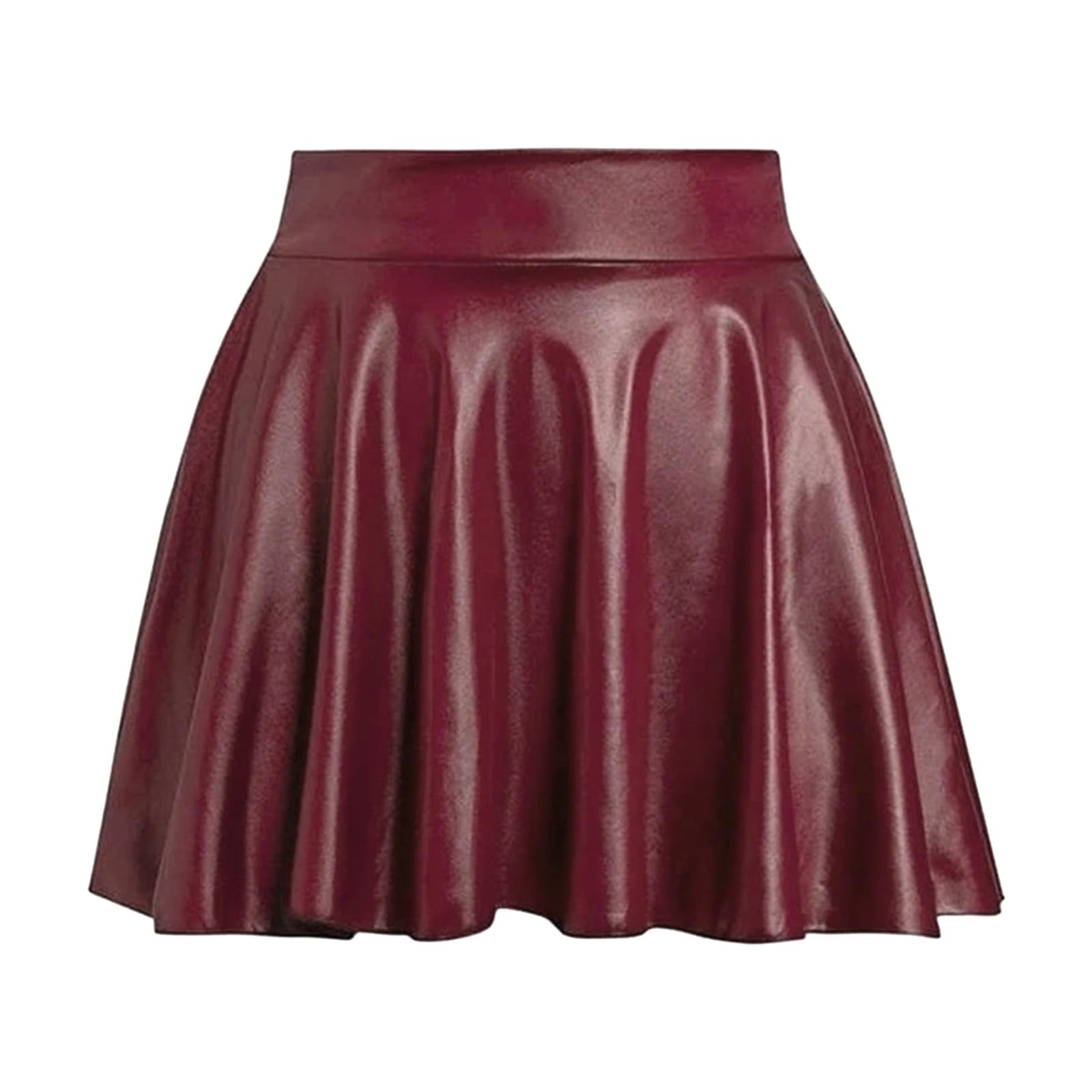 Womens Faux Leather Skirt Skirts for Women Dance Mini Trendy Casual High Waist Pleated Party Skirt Spring Summer