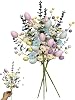 Easter Picks, 3PCS Colorful Easter Floral Picks with Eggs and Berries Decorative Egg Branches for Home Party Vase Floral Arrangement Centerpiece