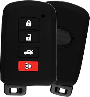 KeyGuardz Keyless Entry Remote Car Smart Key Fob Outer Shell Cover Soft Rubber Protective Case for Toyota Avalon Camry Corolla Highlander Rav4 HYQ14FBA