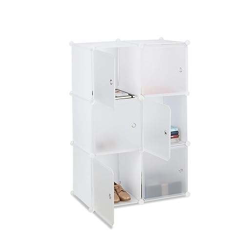 Relaxdays Étagère cubes penderie armoire rangement 6 casiers plastique modulable