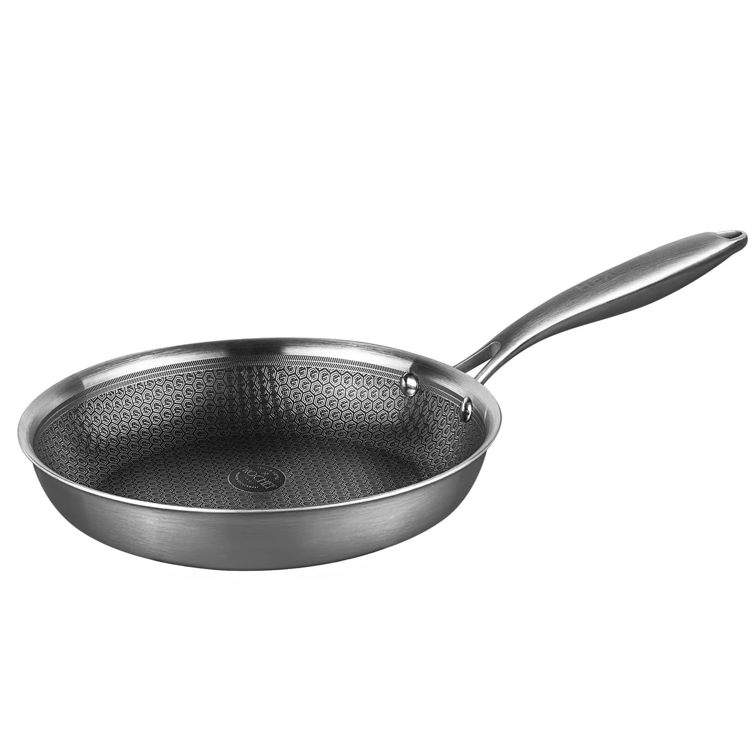 Prochef Frying Pan, Non-Stick, 24cm, Stainless Steel, HexGuard Coating, Induction Compatible, Dishwasher Safe, Oven Safe to 230°C, Silver