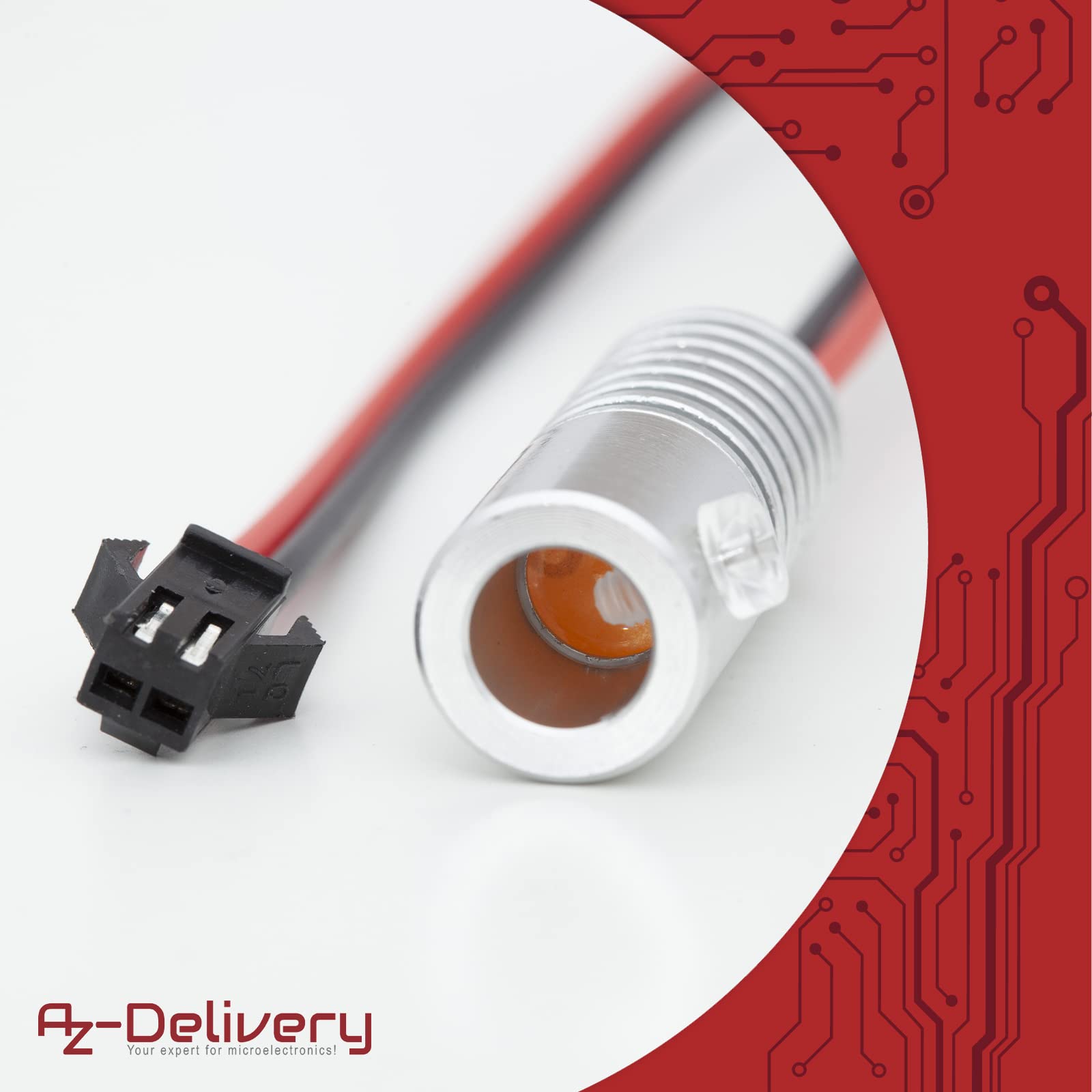 AZDelivery 5 x LED de iluminación ambiental decorativa 1,8W DC 12V iluminación interior con fibra óptica cable para la iluminación de la habitación de bricolaje y proyectos de bricolaje