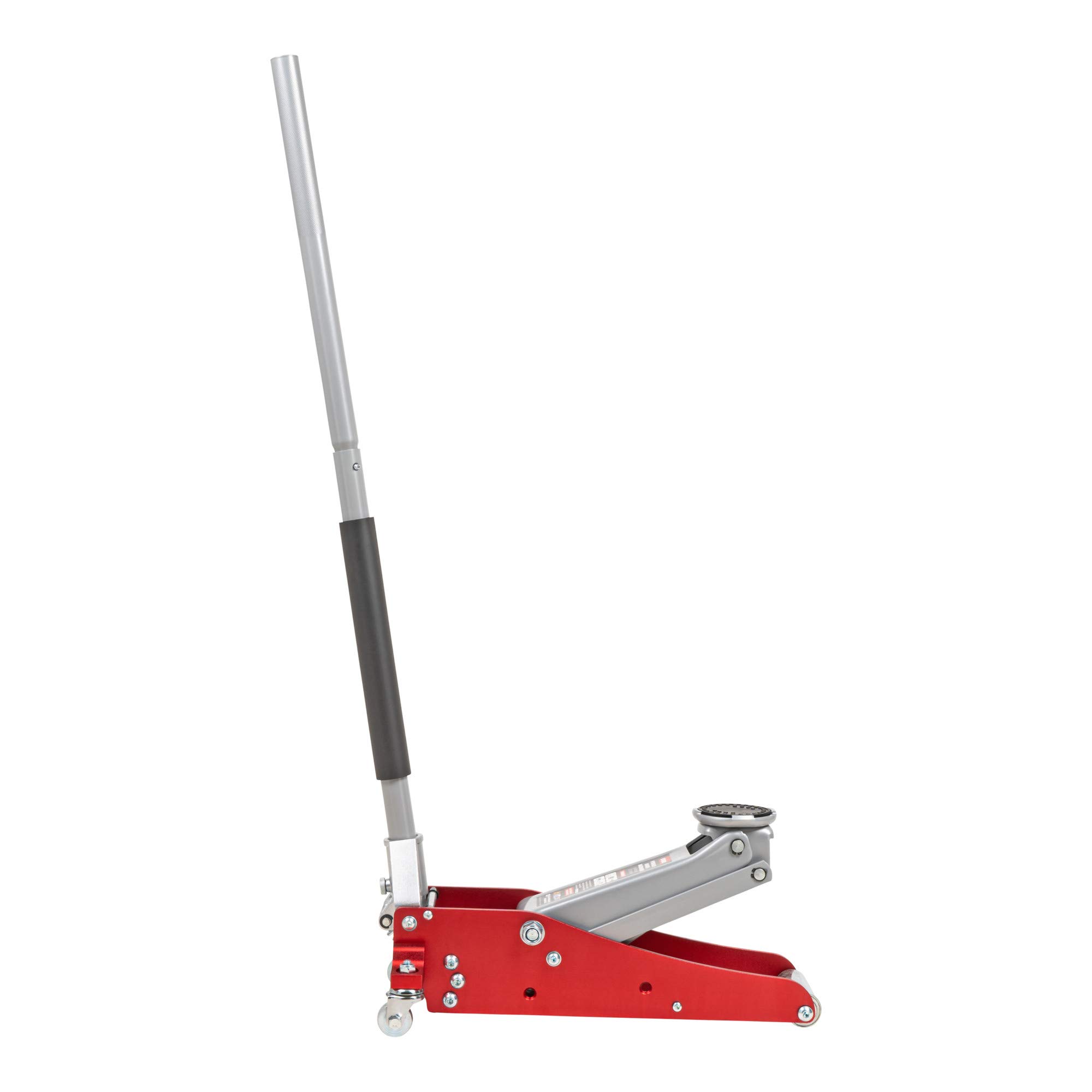 STIER Hydraulik Rangier-Wagenheber, belastbar mit 1,5 Tonnen, Autowagenheber, Aluminium-Stahlkonstruktion, sehr geringe Unterfahrtiefe, Autoheber mit Doppelkolben