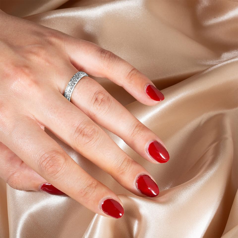 Fine 925 Sterling Silver 4.3mm Wide Unisex Textured Irish Celtic Wedding Band Trinity Knot Eternity Ring, Available in Sizes 5-16