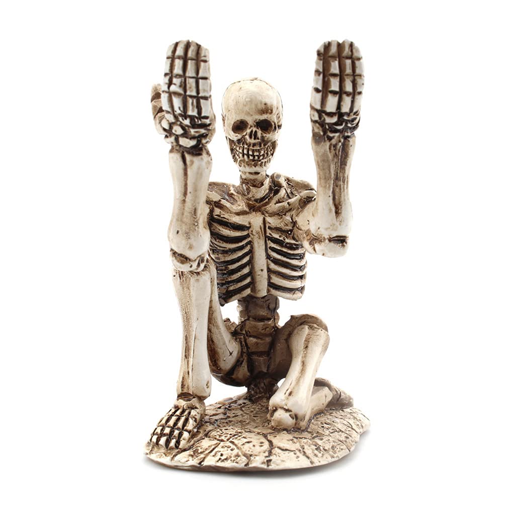Stylish Skeleton-Shaped Pen Holder Unique Punk Gothic Desk Decorations Exquisite Students Boys Men Skeleton Pen Holder