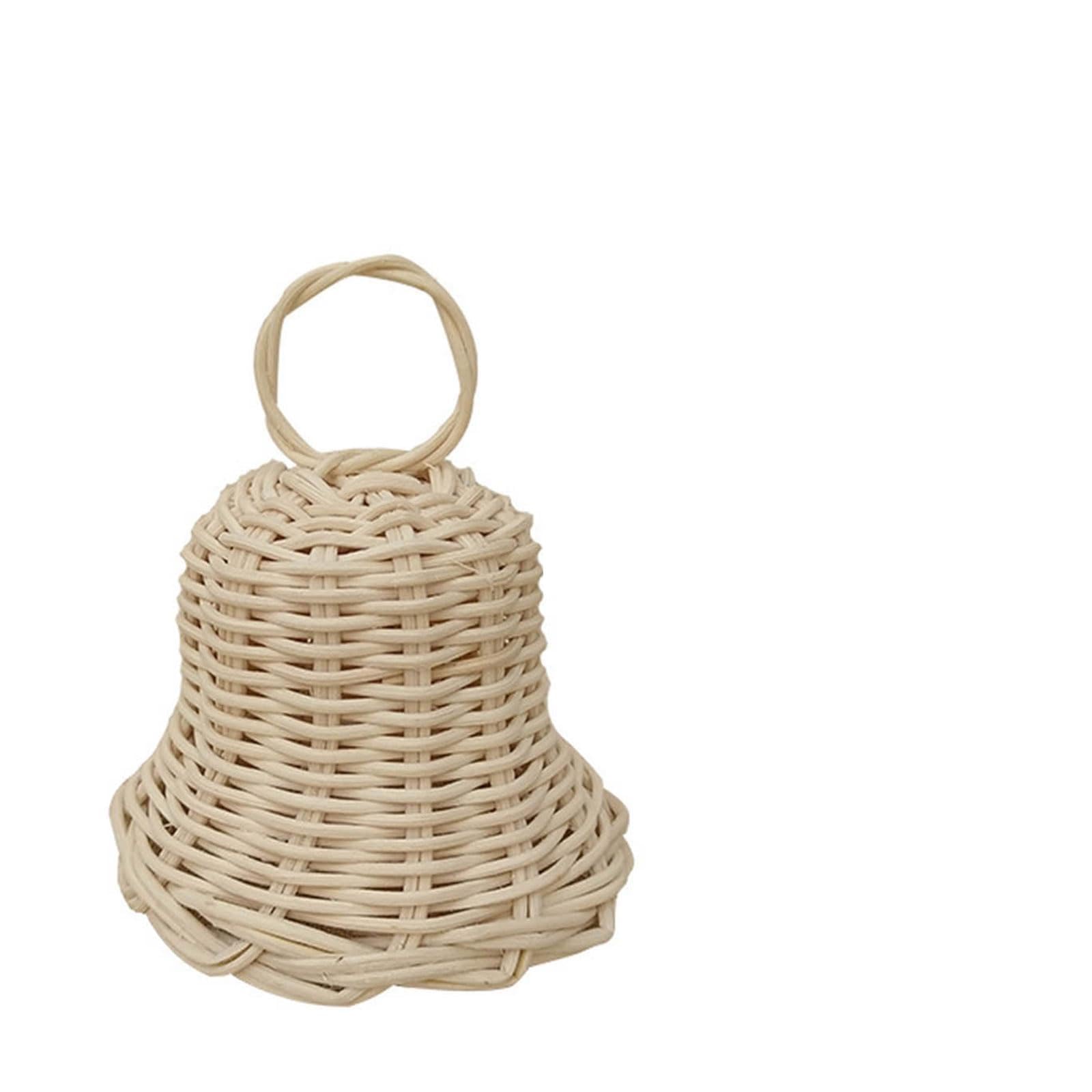 Handwoven Bells Pendant Rattan Woven Charm Party Background Decoration for Children Girl Boys Bedroom Wall Decoration Traditional Handicrafts