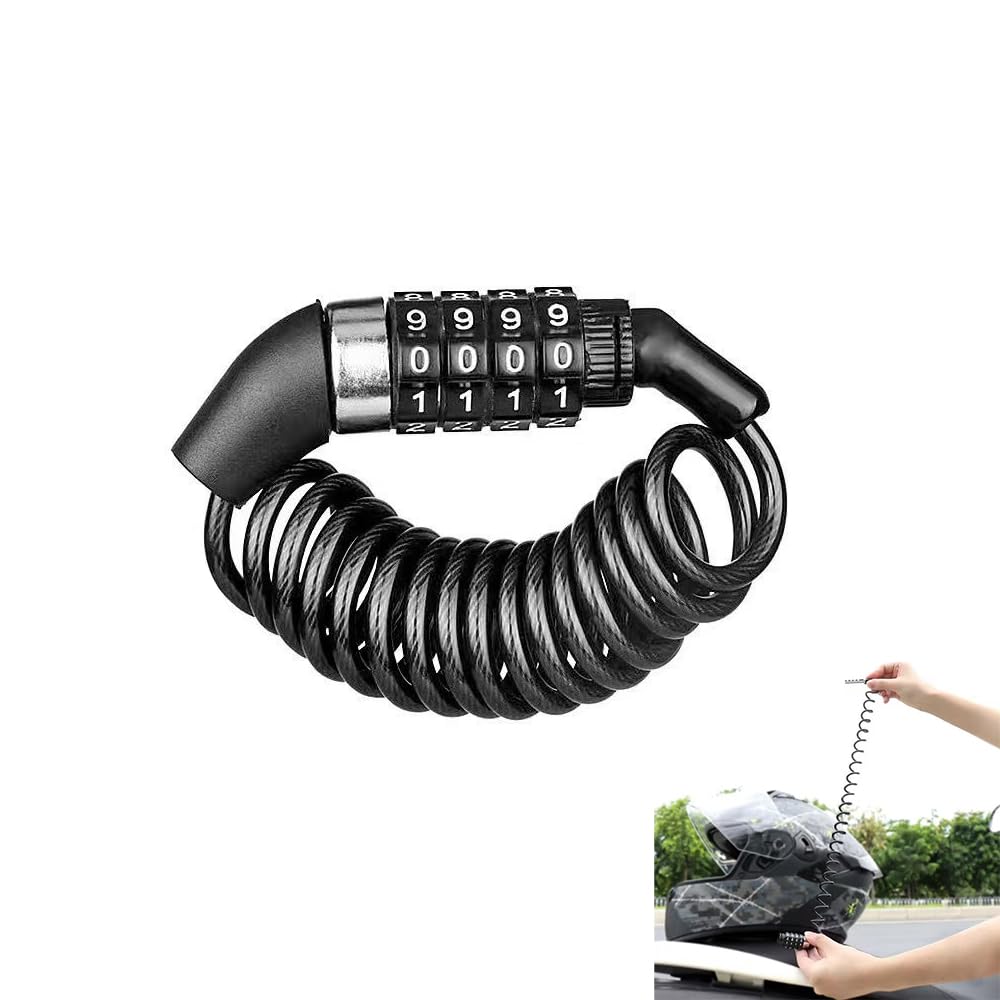 Motorcycle Helmet Lock for DL250, Combination Cable Flexible Security Anti-Theft Portable Scooter Luggage Padlock