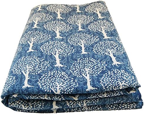 CRAFTOFPINKCITY 5 yard Indian Hand hand block print fabric cotton Indigo sanganeri Dabu fabric 1