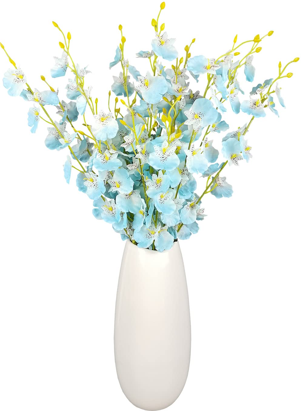 Silk Fake Flowers Artificial Orchid 10 Pcs (Each 20โ) for Wedding Festive Party Home Office Decoration, No Include Vase