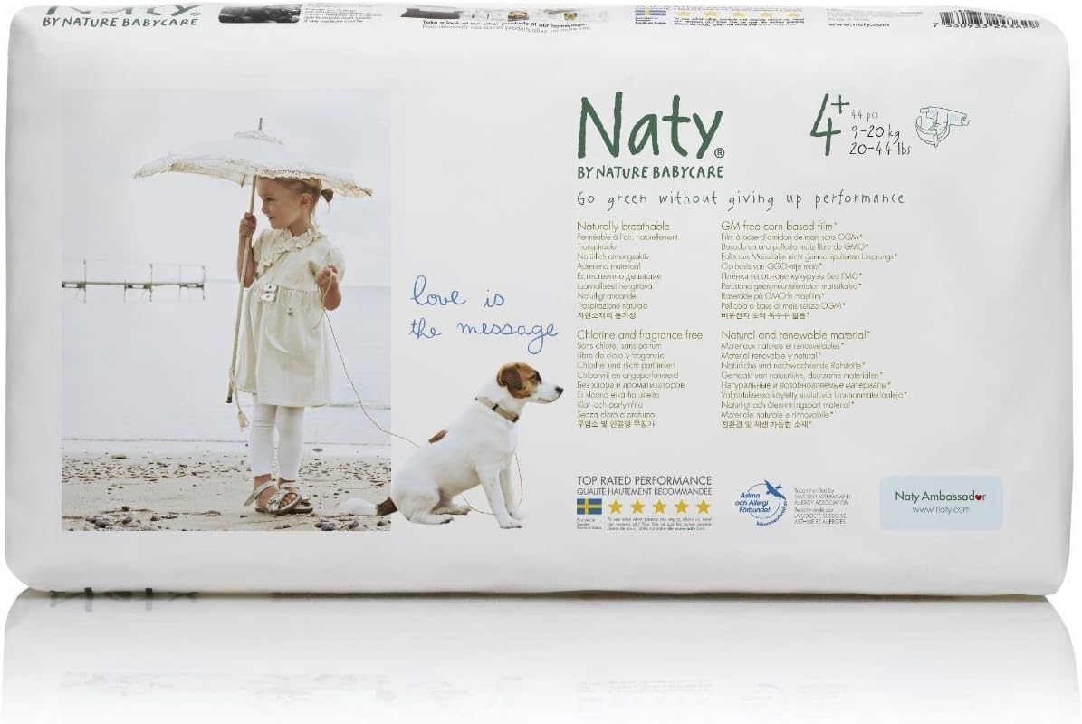 Naty by Nature Babycare Nappies (Economy Pack) - Size 4+ 44s (Pack of 2)