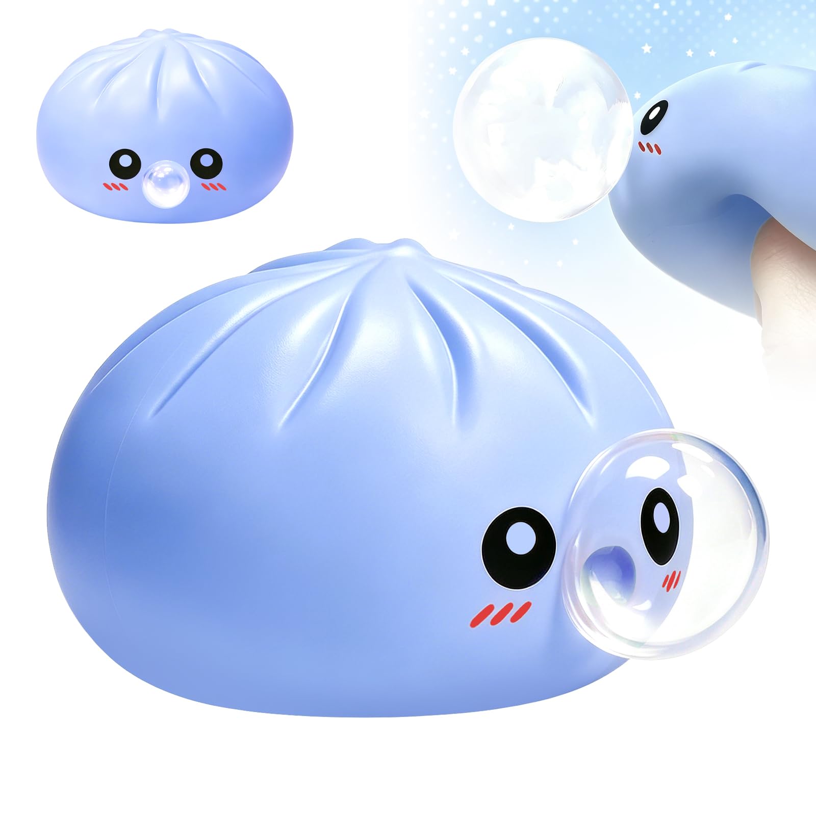 2026 Upgrade Dumpling Squishy Mystery Box,New Dumpling Squishy Blow Bubbles,Dumplings Stress Balls Fidget Sensory Balls,Rainbow Dumplings, Cute Anxiety Relief Fidget (Purple) — view 10