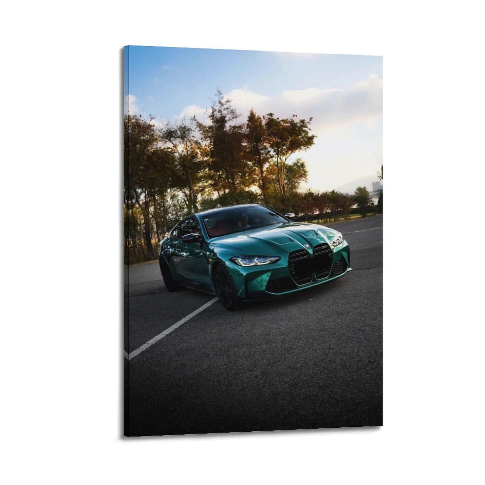 XKUGA German Racing Drift Poster M4 G82 Competition Supercar Modern Decorative Canvas Prints - Ideal Wall Art for Family, Man Cave, Game Room, Boys & Girls Bedroom 20x30inch(50x75cm)