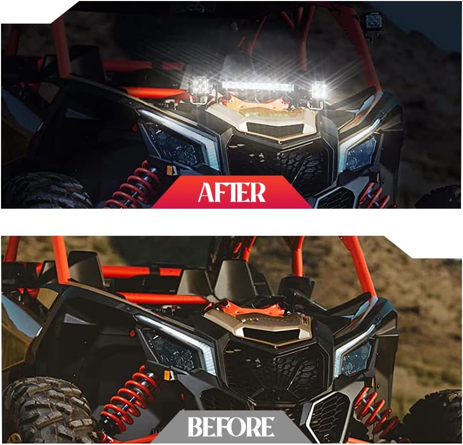 Chelhead X3 Seat Risers With Light Bar Mount, Tower Shock Mount for 10 Inch Roof Light Bar Backet for 50 inch Compatible with Can Am Maverick X3