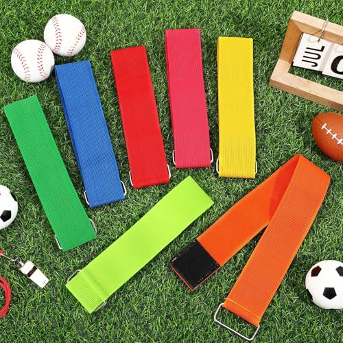 Image of Augshy 3 Legged Race Bands, Assorted Colors Elastic Tie Rope Resistance Bands for Relay Race Game Carnival Field Day Backyard Game Party Supplies
