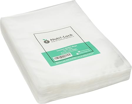 Nutri-Lock Vacuum Sealer Bags - Commercial Grade Bags - Works with Sous Vide -BPA Free - 100 Quart Bags 8x12 Inch
