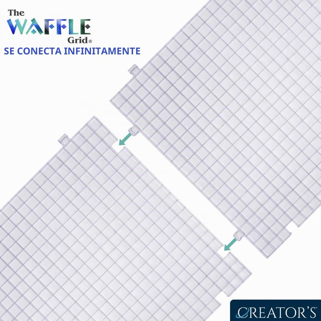 Creator's Waffle Grid - Alfombrilla de corte para vidrieras, sistema modular multiusos original, parte inferior sólida, fabricada en Estados Unidos