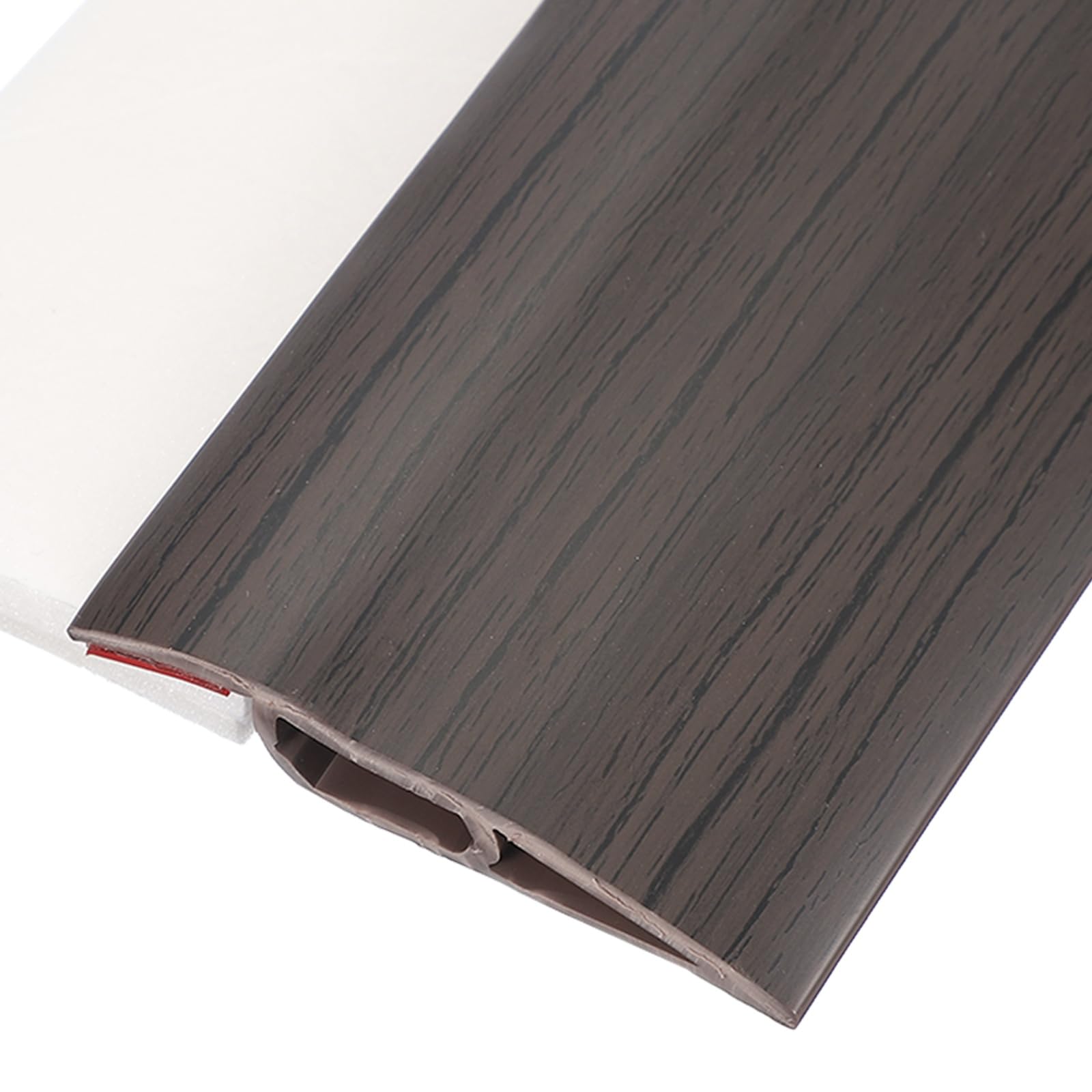 sourcing map Floor Transition Strip 6.5ft Self-Adhesive Flooring Edge Trim Strip for Uneven Floors Gaps from 11/16" to 13/16", Black Brown โ image 1
