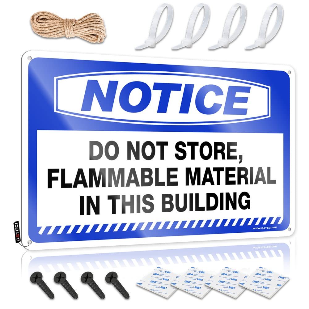 Notice Do Not Store, Flammable Material In This Building Colorful Plaques | Indie Room Decor Vintage Style Soft Area Rooms Decoration Easy Hang(30X40CM)