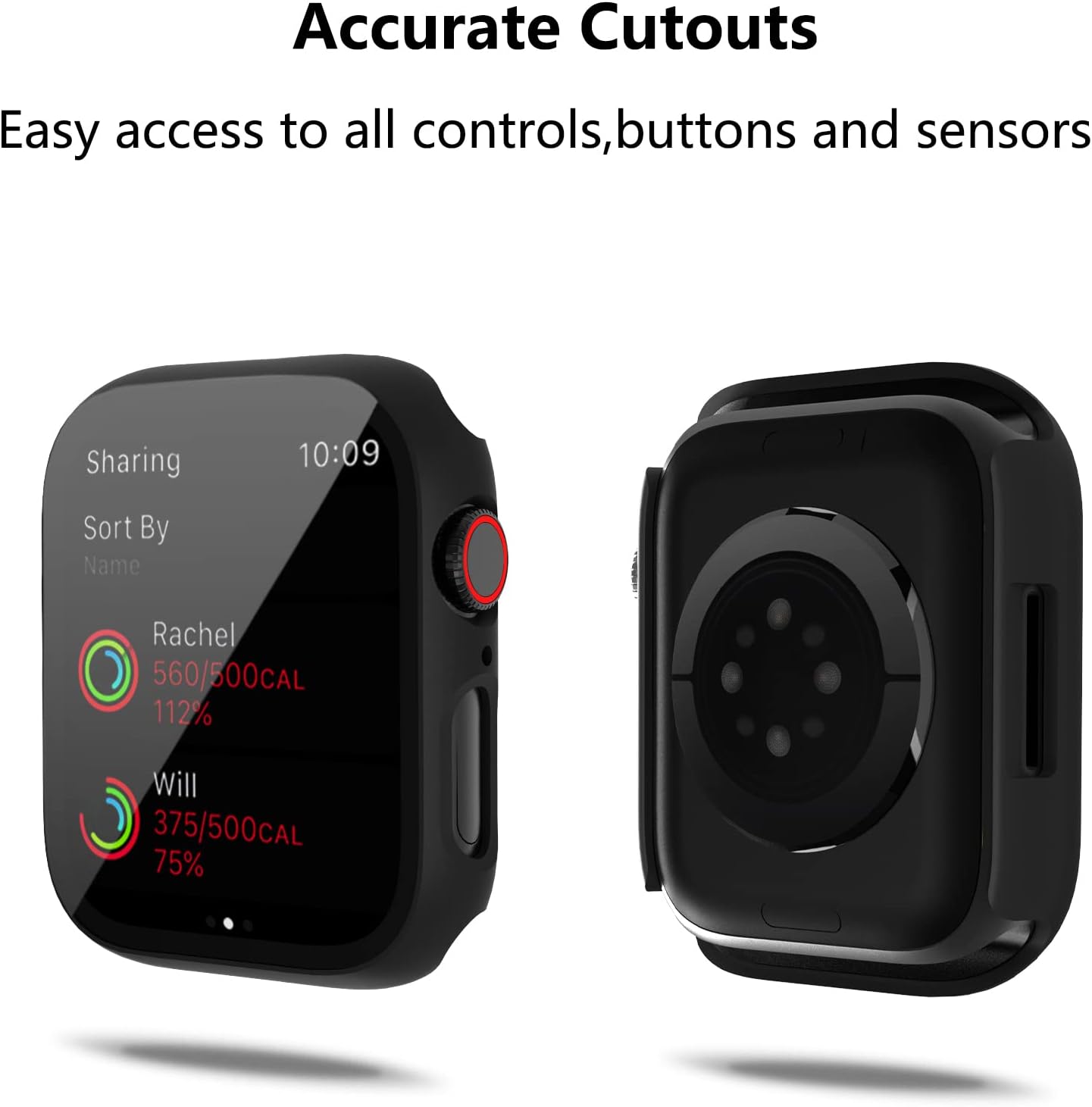 2 Pack Case Compatible for Apple Watch Series 8 Series 7 41mm with Tempered Glass Screen Protector, Haojavo Full Hard Ultra-Thin Scratch Resistant Bumper Protective Cover for iWatch 41mm Accessories