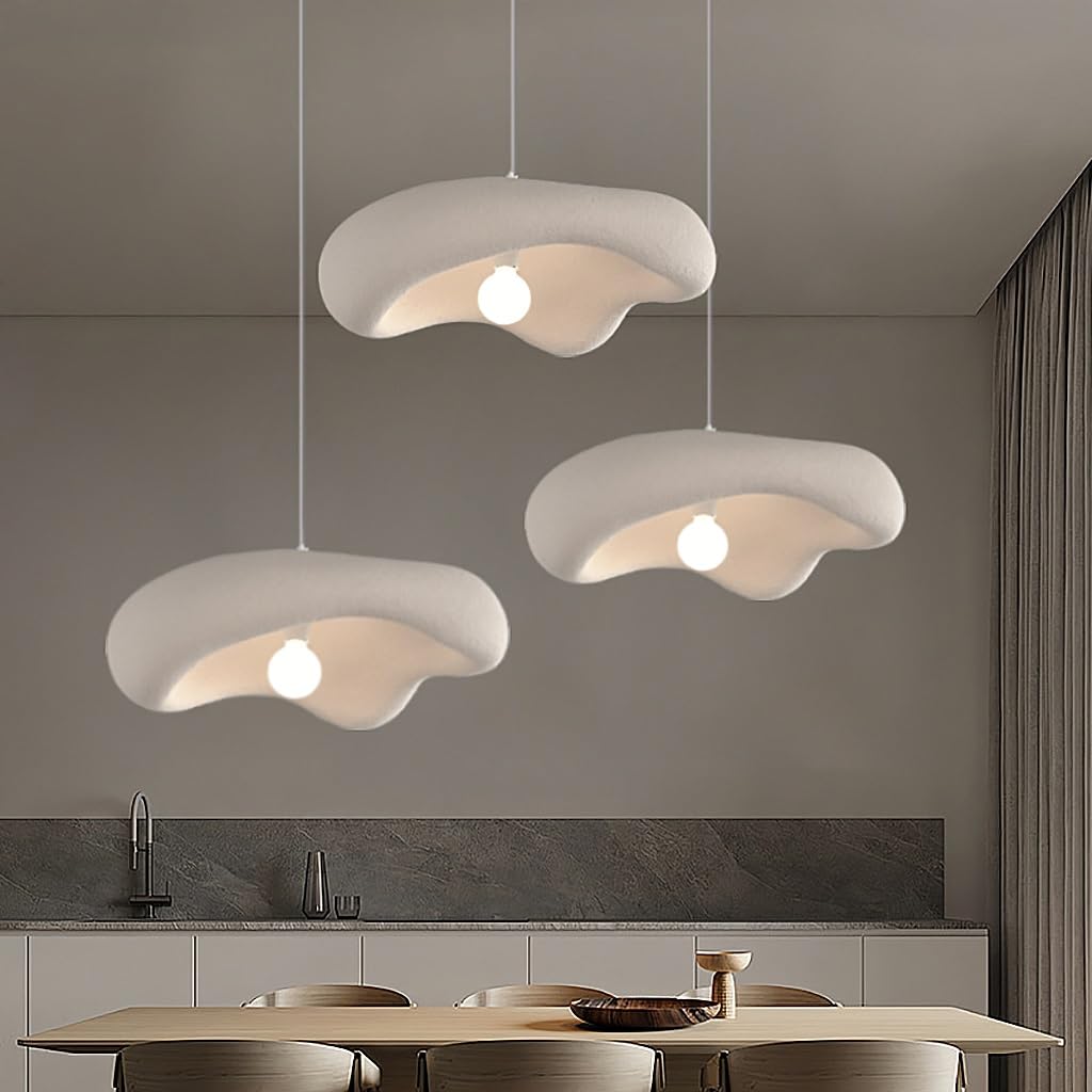 MyLjp Wabi Sabi Style Pendant Lights Polystyrene Floral Pendant Lamp Vintage Restaurant Chandelier E27 Nordic Style Kitchen Dining Room Living Room Pendant Light(Bracken Brown,A 3 Packs)
