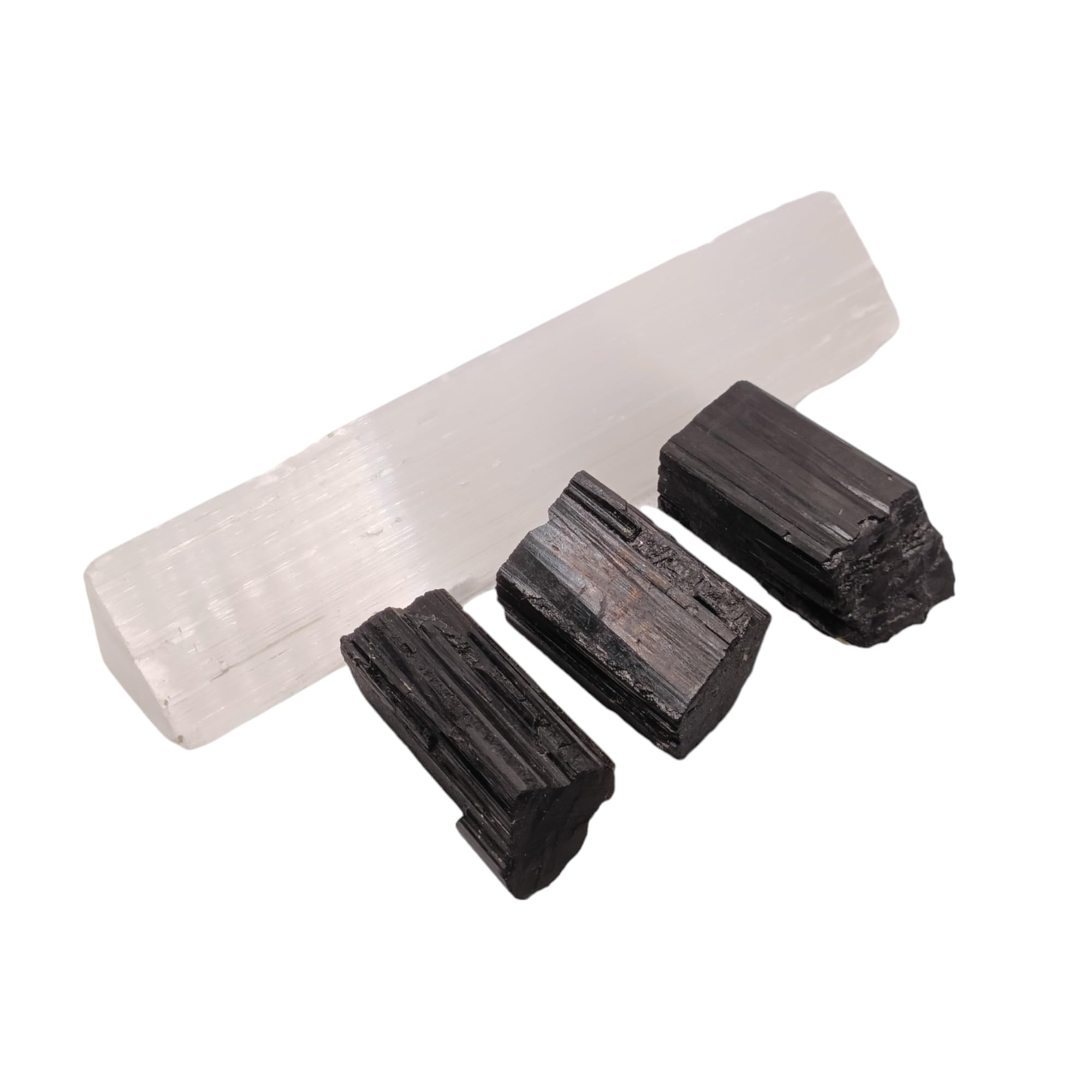 Selenite Crystal Stones and BlackTourmaline used for remove negative energy and peace and calm, mental clarity, and well-being. (selenite and black tourmaline) (B0C3H4CVGL) Amazon Price History, Amazon Price Tracker