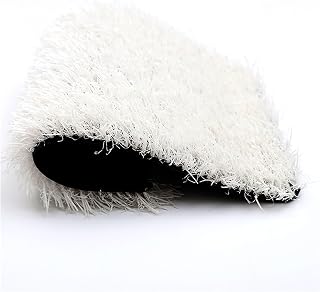 Alfombra de césped artificial para jardín con base permeable al agua, suave, reversible, no se quema, 3 cm de grosor, color blanco