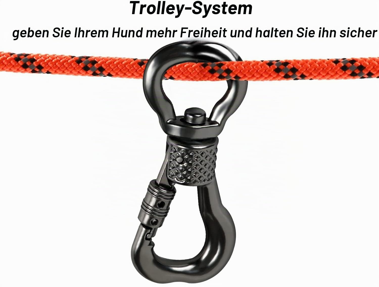 XiaZ Hundeleine für Camping, 15,2 m tragbares Überkopf-Trolley-System für Hunde bis zu 90 kg, Hundeleine für Hof, Camping, Parks, Outdoor-Events, 5 Minuten Aufbau