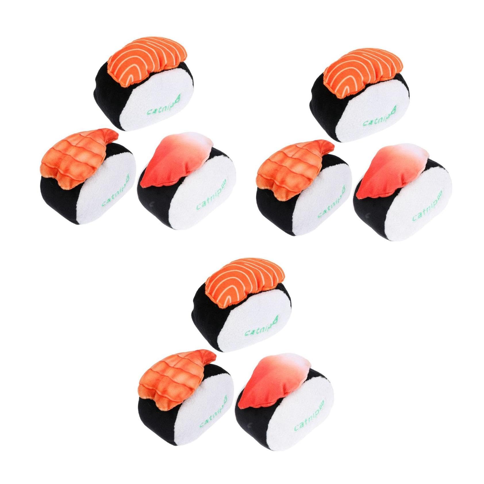 Supvox 9 Stück Katzen Sushi Spielzeug Plüsch Interaktives Katzenspielzeug Spielzeug Für Hunde Katzenminze Katzenspielzeug Sushi Katzenspielzeug Katzen Beißspielzeug Sushi